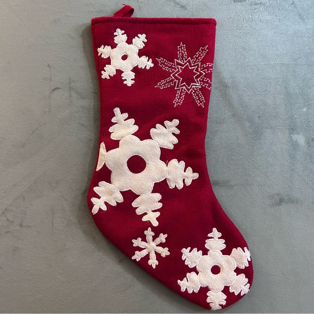 Set of 2 Christmas stockings (snowflakes & trees appliqués) - Picture 5 of 7